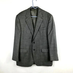 Men's Chaps Sport Coat Jacket Blazer 44L Long 100% Wool Heathered Gray Vented